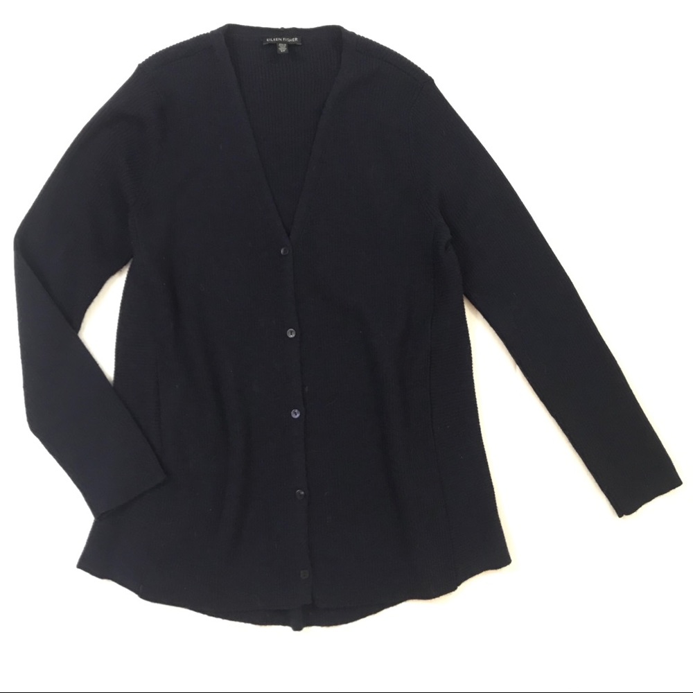 Eileen Fisher small navy blue cardigan